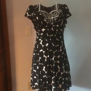 Leota Black and White Polka Dot Dress
